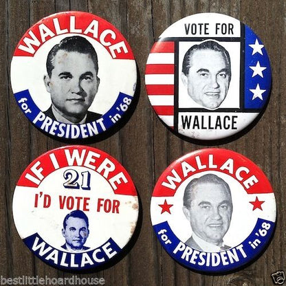 WALLACE FOR PRESIDENT Pin Badge Collection 1968