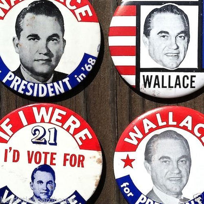 WALLACE FOR PRESIDENT Pin Badge Collection 1968