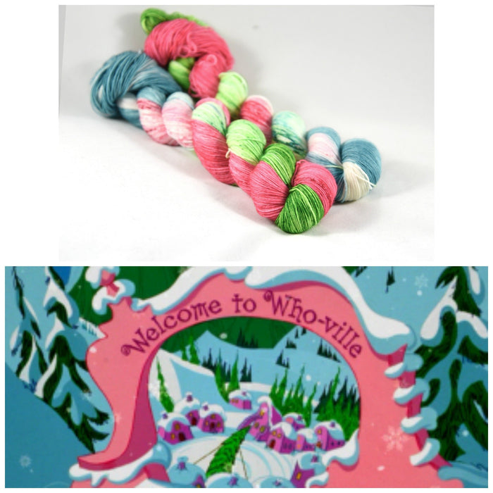Destination Yarn fingering weight yarn Whoville