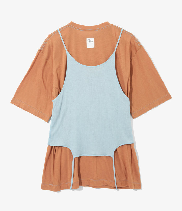 Women's Camisole Top & Loose-fitting Tee - Beige - Unit Tops