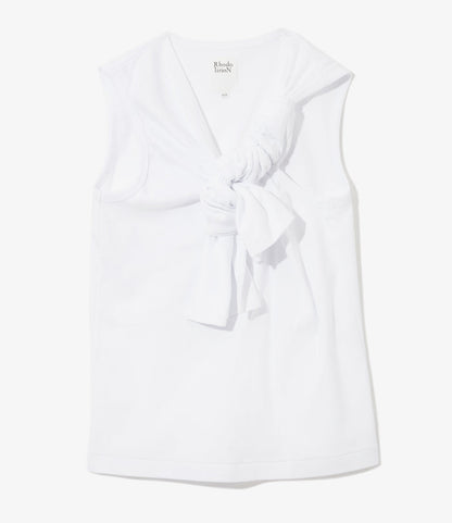 Women's One Knot Sleeveless Top - White