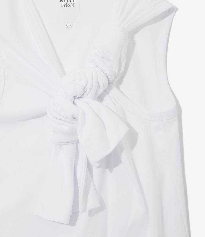 Women's One Knot Sleeveless Top - White