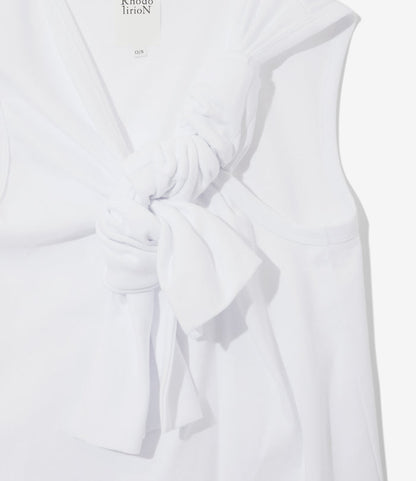 Women's One Knot Sleeveless Top - White